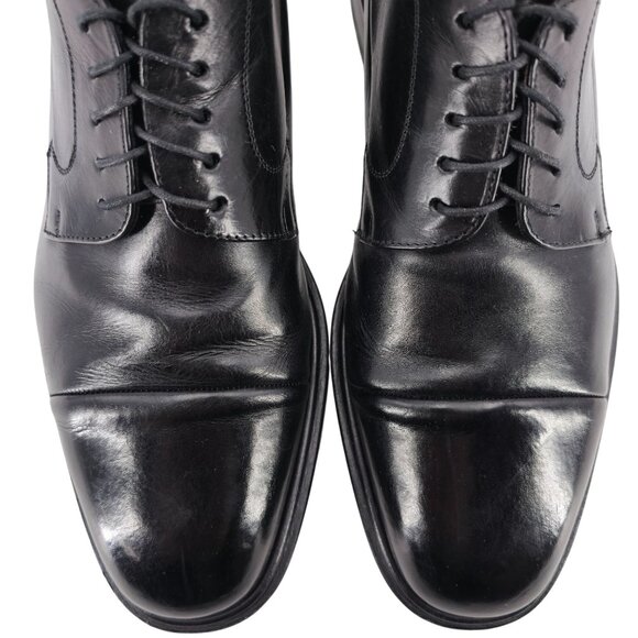 Mezlan Spain Mens size 11 Dress Shoes Black Leather Cap-toe Derby Oxfords Formal main image 9
